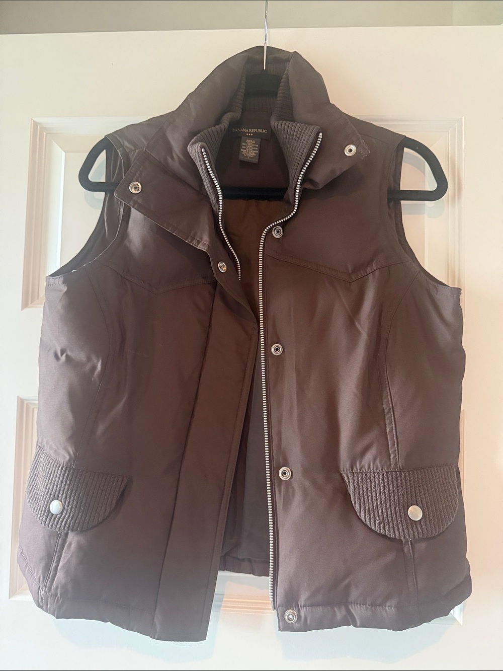 Banana Republic Dark Brown Quilted Puffer Vest